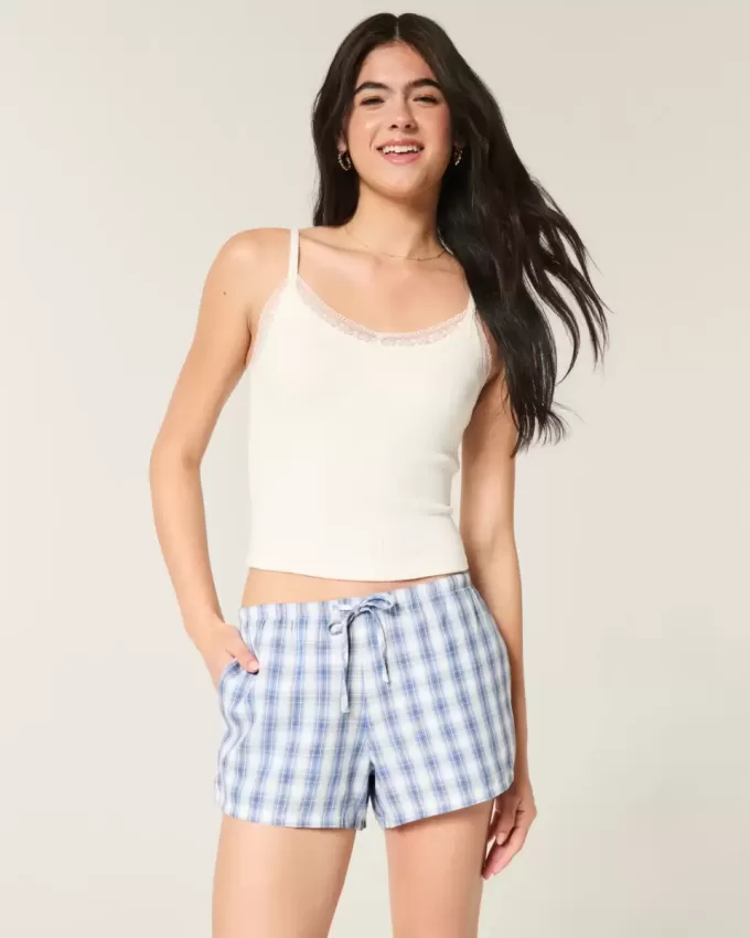 Oxford-Shorts aus Baumwolle mit Bindeband Oxford-Shorts aus Baumwolle mit Bindeband