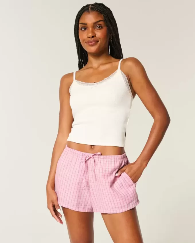 Oxford-Shorts aus Baumwolle mit Bindeband Oxford-Shorts aus Baumwolle mit Bindeband