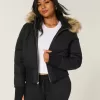 Puffer-Bomberjacke mit Kunstpelzbesatz Puffer-Bomberjacke mit Kunstpelzbesatz