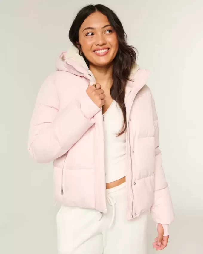 Pufferjacke mit Kunstpelzfutter Pufferjacke mit Kunstpelzfutter