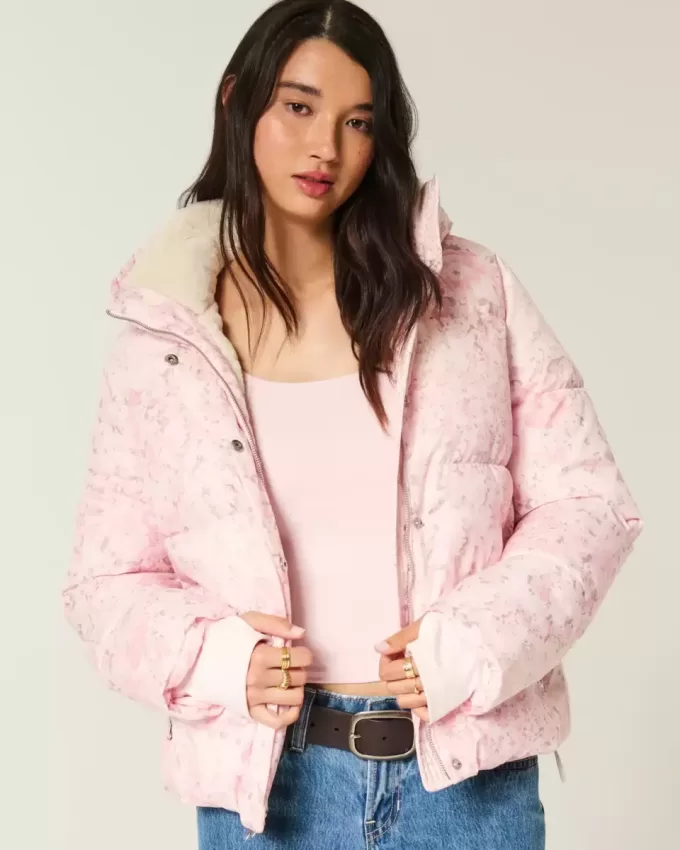 Pufferjacke mit Kunstpelzfutter Pufferjacke mit Kunstpelzfutter