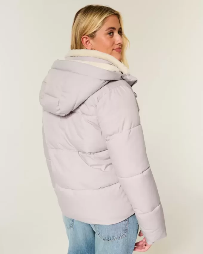 Pufferjacke mit Kunstpelzfutter Pufferjacke mit Kunstpelzfutter