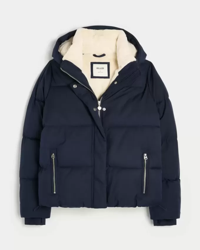 Pufferjacke mit Kunstpelzfutter Pufferjacke mit Kunstpelzfutter