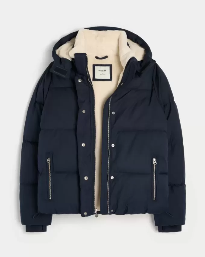 Pufferjacke mit Kunstpelzfutter Pufferjacke mit Kunstpelzfutter