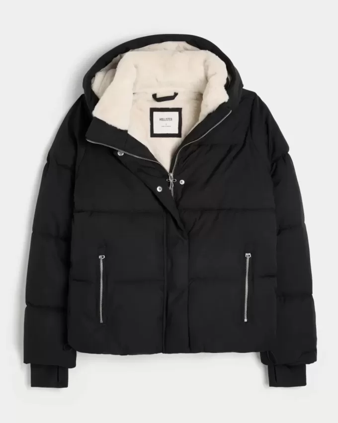 Pufferjacke mit Kunstpelzfutter Pufferjacke mit Kunstpelzfutter