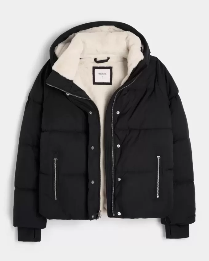 Pufferjacke mit Kunstpelzfutter Pufferjacke mit Kunstpelzfutter