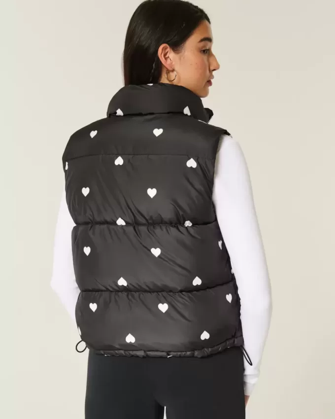 Pufferweste mit Herzmuster Pufferweste mit Herzmuster