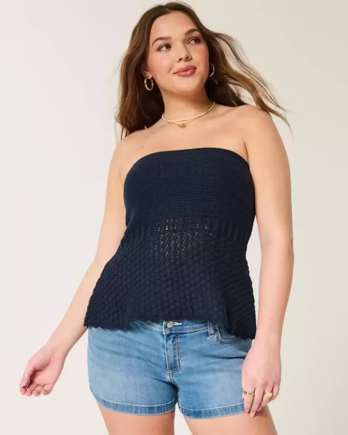 Pullover-Tube-Top im Häkelstil Pullover-Tube-Top im Häkelstil