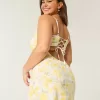 Rückenfreies Midi-Slipkleid aus Leinenmischung Rückenfreies Midi-Slipkleid aus Leinenmischung