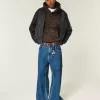 Reißverschlussjacke aus veganem Leder Reißverschlussjacke aus veganem Leder