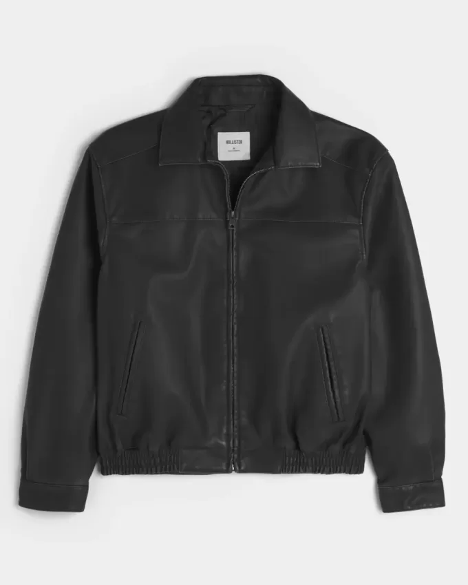 Reißverschlussjacke aus veganem Leder Reißverschlussjacke aus veganem Leder
