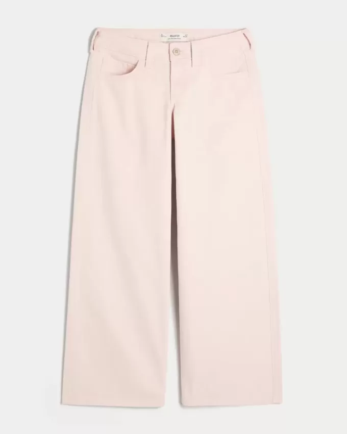 Rosa Super Baggy-Jeans mit niedriger Taille Rosa Super Baggy-Jeans mit niedriger Taille
