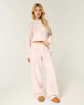 Rosafarbene Baggy-Jogginghose mit Camouflage-Muster