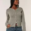 Rundhals-Cardigan mit Ösen Rundhals-Cardigan mit Ösen