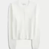 Rundhals-Cardigan mit Ösen Rundhals-Cardigan mit Ösen