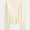 Rundhals-Cardigan mit Ösen Rundhals-Cardigan mit Ösen