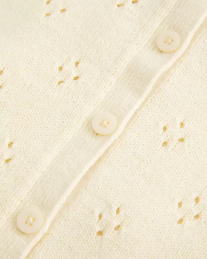 Rundhals-Cardigan mit Ösen Rundhals-Cardigan mit Ösen