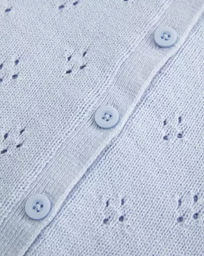 Rundhals-Cardigan mit Ösen Rundhals-Cardigan mit Ösen