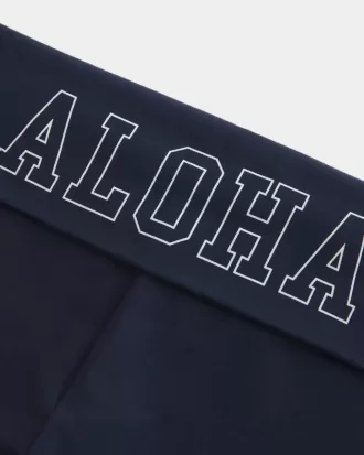 Schlaghose mit Aloha-Grafik und Umschlagbund Schlaghose mit Aloha-Grafik und Umschlagbund