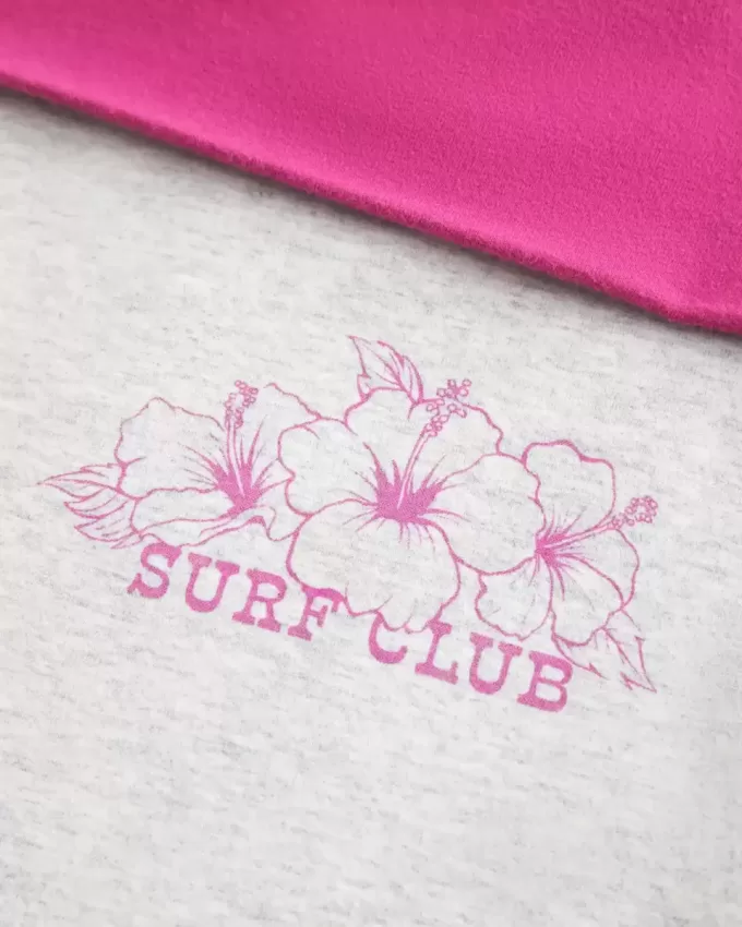 Schlaghose mit Hibiskus-Grafik und Umschlagbund Schlaghose mit Hibiskus-Grafik und Umschlagbund