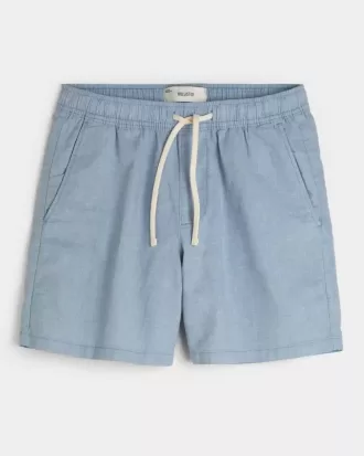 Schlupfshorts aus Leinenmischung bis zur Mitte des Oberschenkels Schlupfshorts aus Leinenmischung bis zur Mitte des Oberschenkels