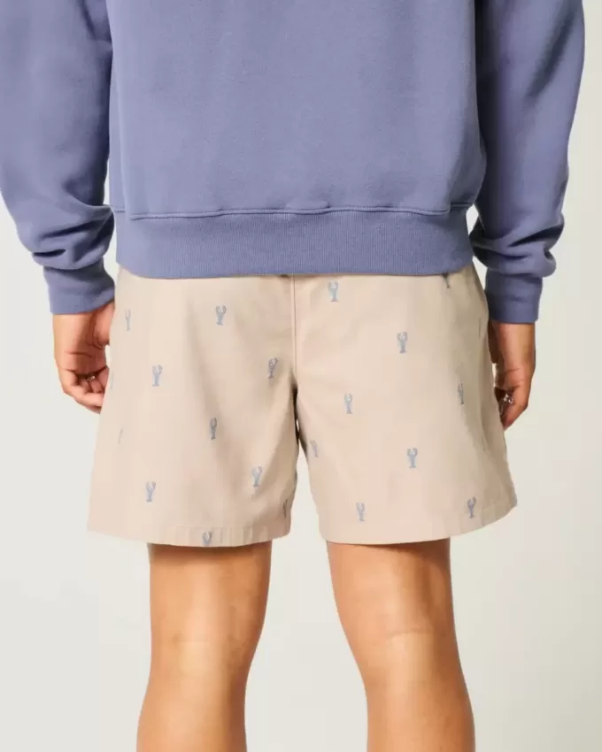 Schlupfshorts mit Hummermuster bis zur Mitte des Oberschenkels Schlupfshorts mit Hummermuster bis zur Mitte des Oberschenkels