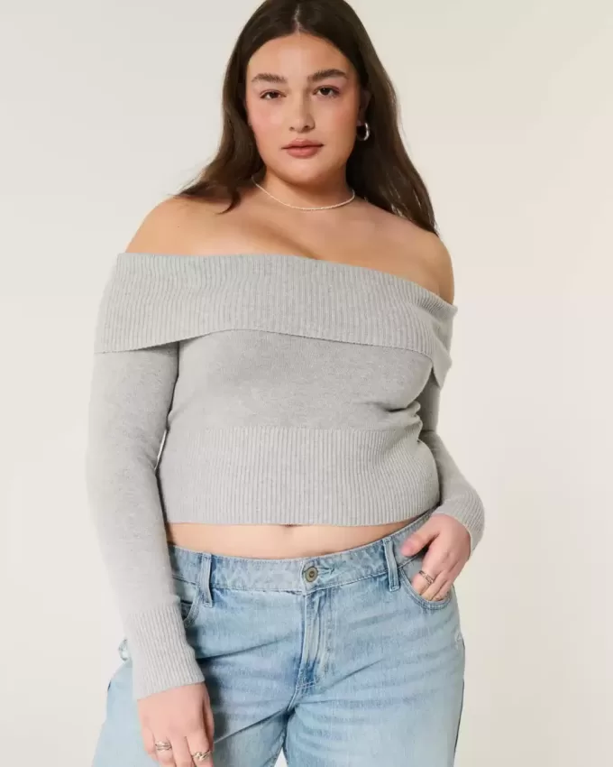 Schulterfreier Pullover Schulterfreier Pullover