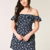 Schulterfreies A-Linien-Minikleid mit Rüschen Schulterfreies A-Linien-Minikleid mit Rüschen