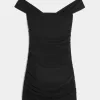 Schulterfreies, figurbetontes Netzkleid Schulterfreies, figurbetontes Netzkleid
