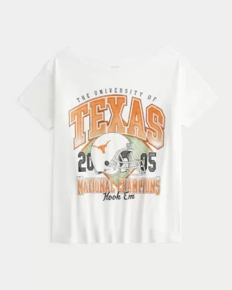 Schulterfreies Grafik-T-Shirt der University of Texas at Austin Longhorns Schulterfreies Grafik-T-Shirt der University of Texas at Austin Longhorns