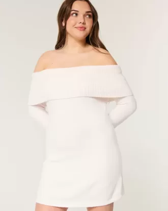Schulterfreies Skater-Pulloverkleid