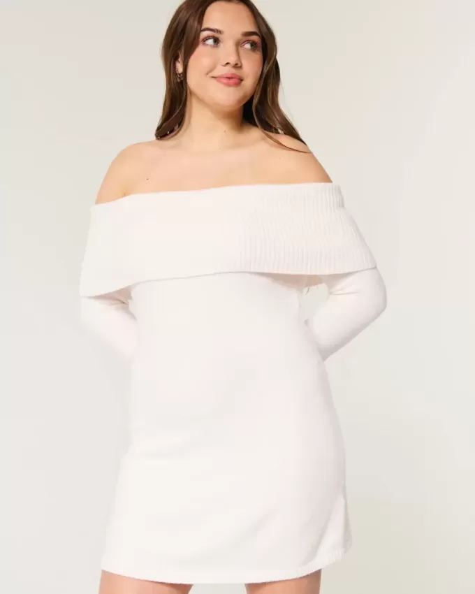 Schulterfreies Skater-Pulloverkleid