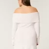 Schulterfreies Skater-Pulloverkleid