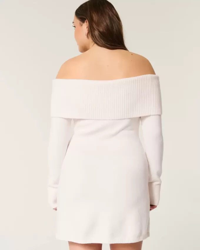 Schulterfreies Skater-Pulloverkleid