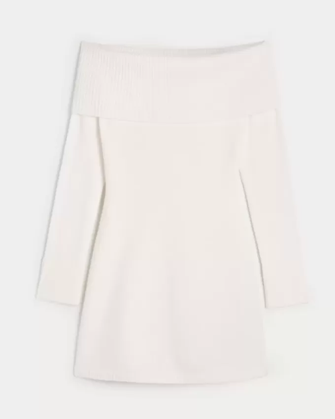 Schulterfreies Skater-Pulloverkleid