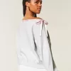 Schulterfreies Sweatshirt mit Bindeband Schulterfreies Sweatshirt mit Bindeband