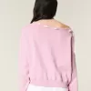 Schulterfreies Sweatshirt mit Bindeband Schulterfreies Sweatshirt mit Bindeband