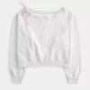 Schulterfreies Sweatshirt mit Bindeband Schulterfreies Sweatshirt mit Bindeband