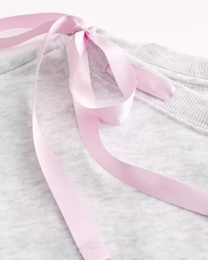 Schulterfreies Sweatshirt mit Bindeband Schulterfreies Sweatshirt mit Bindeband