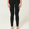 Schwarze Jeans-Leggings mit hohem Bund Schwarze Jeans-Leggings mit hohem Bund