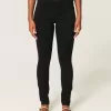 Schwarze Jeans-Leggings mit hohem Bund Schwarze Jeans-Leggings mit hohem Bund