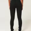 Schwarze Jeans-Leggings mit hohem Bund Schwarze Jeans-Leggings mit hohem Bund