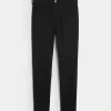 Schwarze Jeans-Leggings mit hohem Bund Schwarze Jeans-Leggings mit hohem Bund