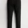 Schwarze, nicht verblassende, sportliche Skinny-Jeans