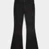 Schwarze Schlagjeans mit hohem Bund Schwarze Schlagjeans mit hohem Bund