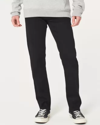 Schwarze, schmale, gerade Jeans ohne Verblassen