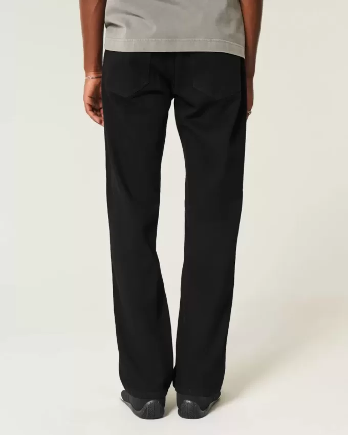 Schwarze Straight Jeans ohne Verblassen Schwarze Straight Jeans ohne Verblassen
