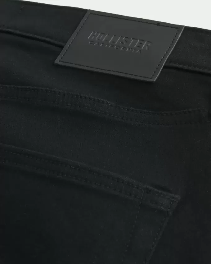 Schwarze Straight Jeans ohne Verblassen Schwarze Straight Jeans ohne Verblassen
