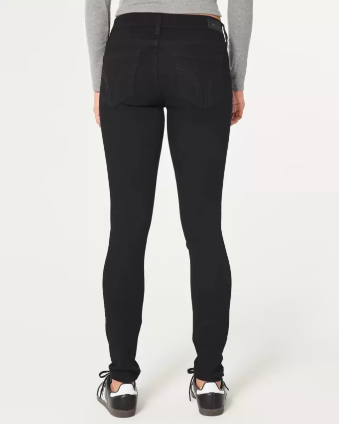 Schwarze Super Skinny Jeans mit niedrigem Bund Schwarze Super Skinny Jeans mit niedrigem Bund