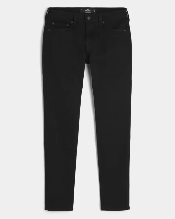 Schwarze, verblassungsfreie Super Skinny Jeans